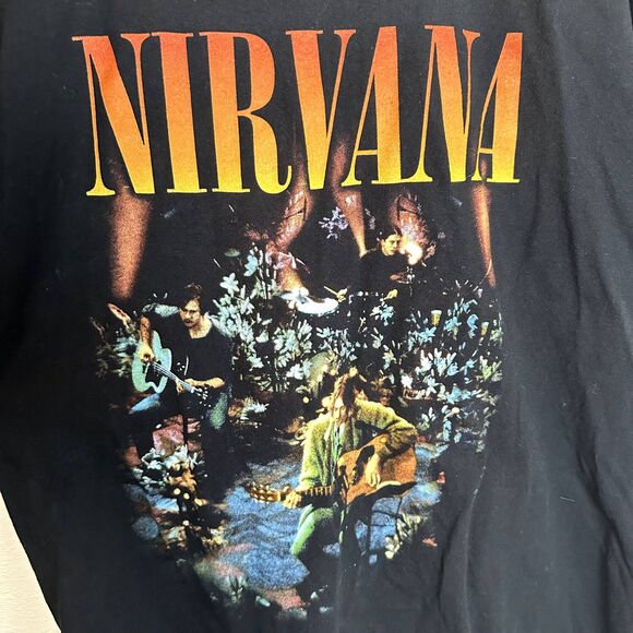 Nirvana Graphic Band Tee Black Rock Vintage 90s T-Shirt Men's Sz M Grunge - Picture 3 of 5